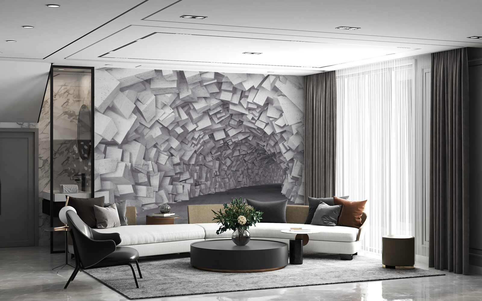 Fototapeta 3D tvary vytvárajú tunel