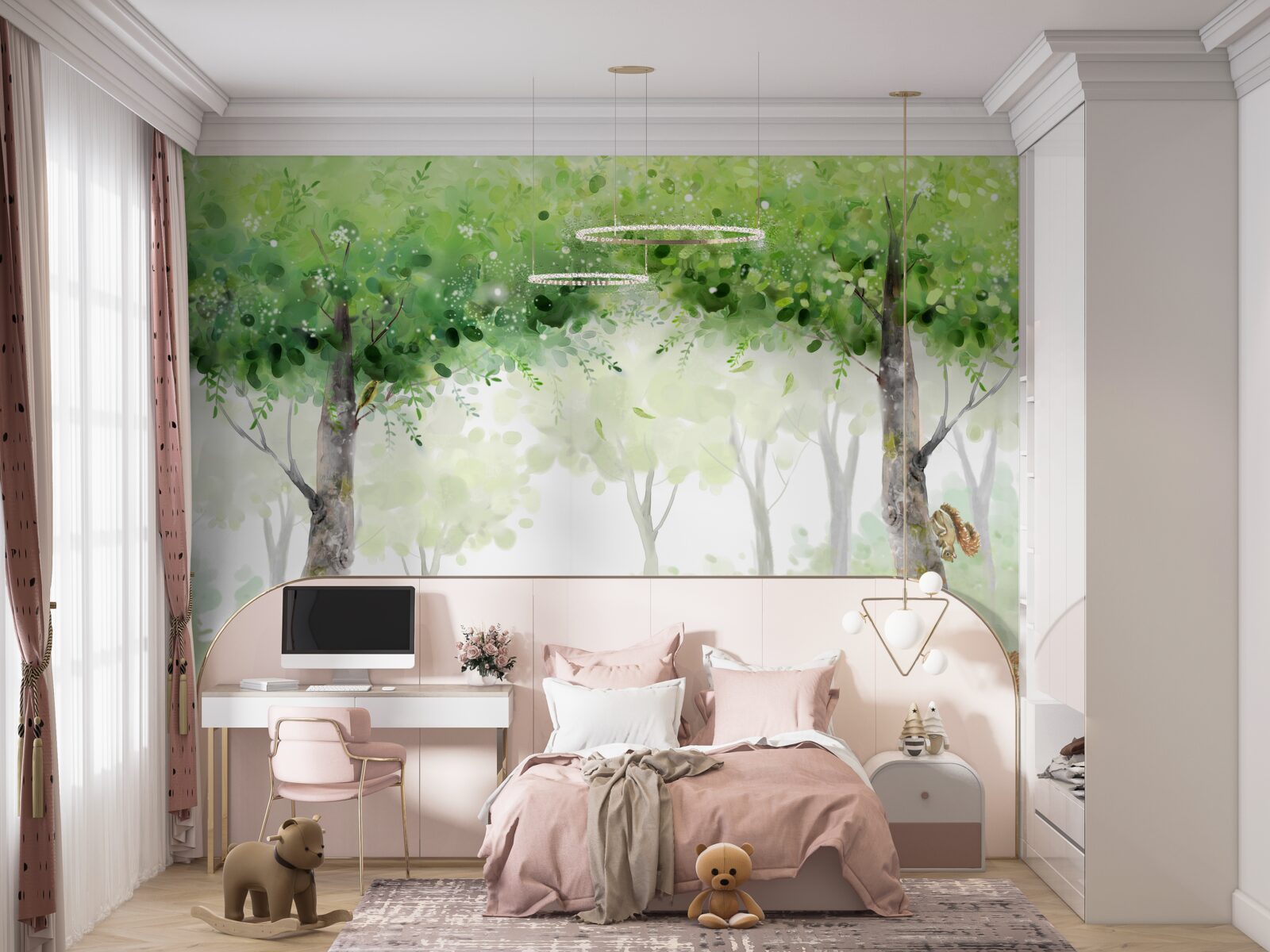 Fototapeta letný les maľovaný akvarelom