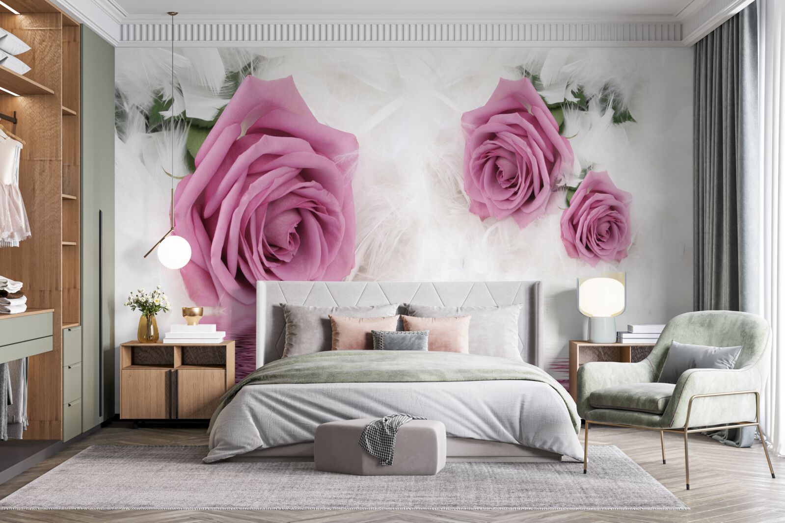 Fototapeta orgovánové ruže v tekutom prvku