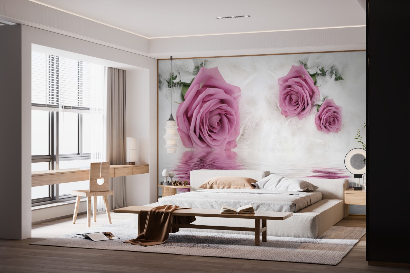 Fototapeta orgovánové ruže v tekutom prvku