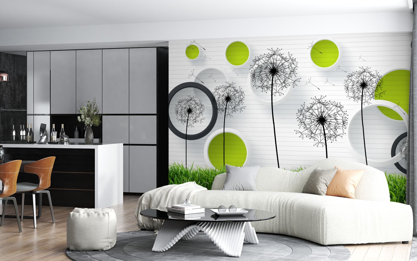 Fototapeta pasienok posiaty púpavami