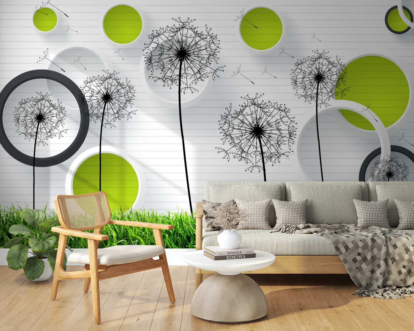 Fototapeta pasienok posiaty púpavami