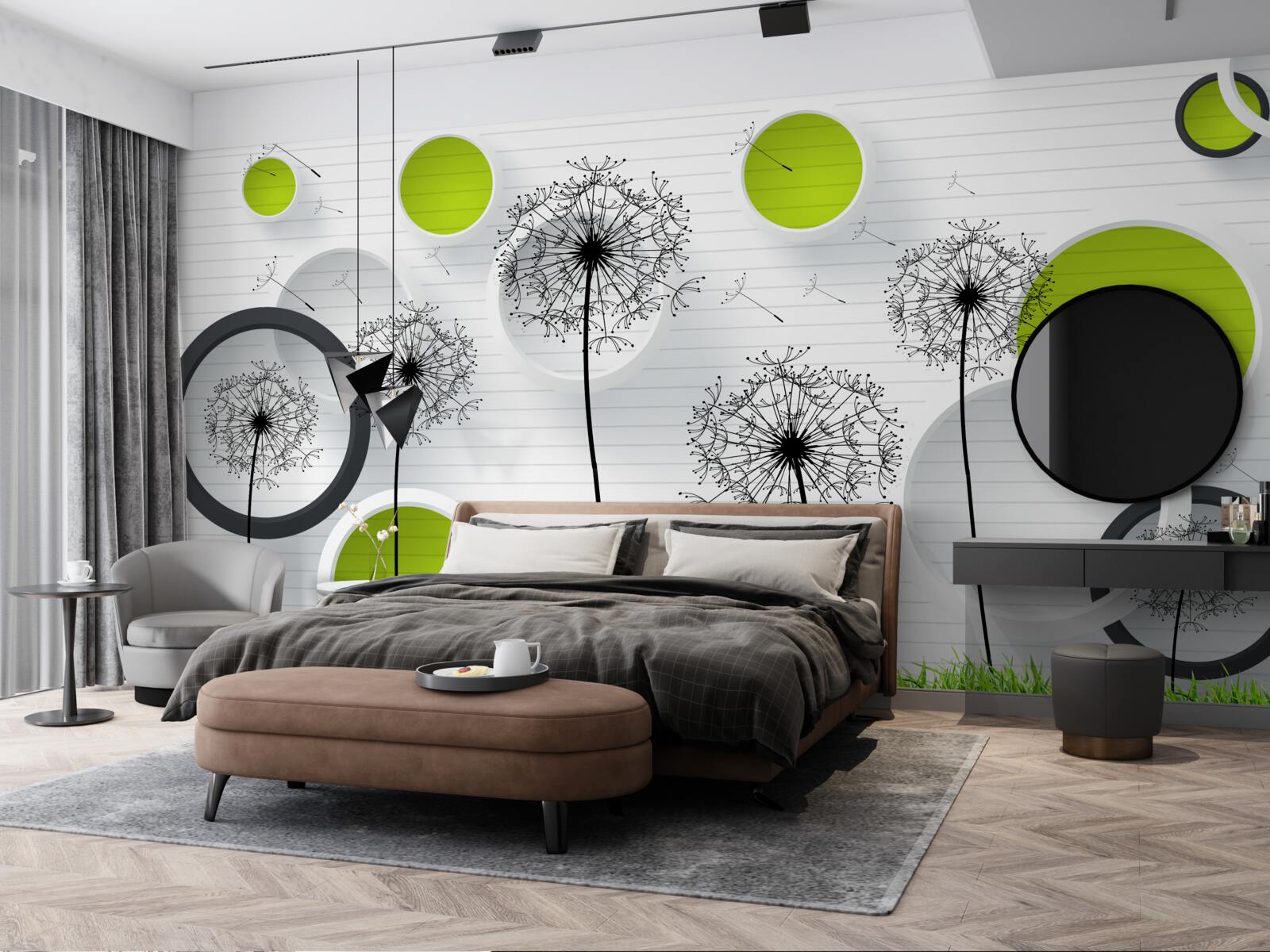 Fototapeta pasienok posiaty púpavami