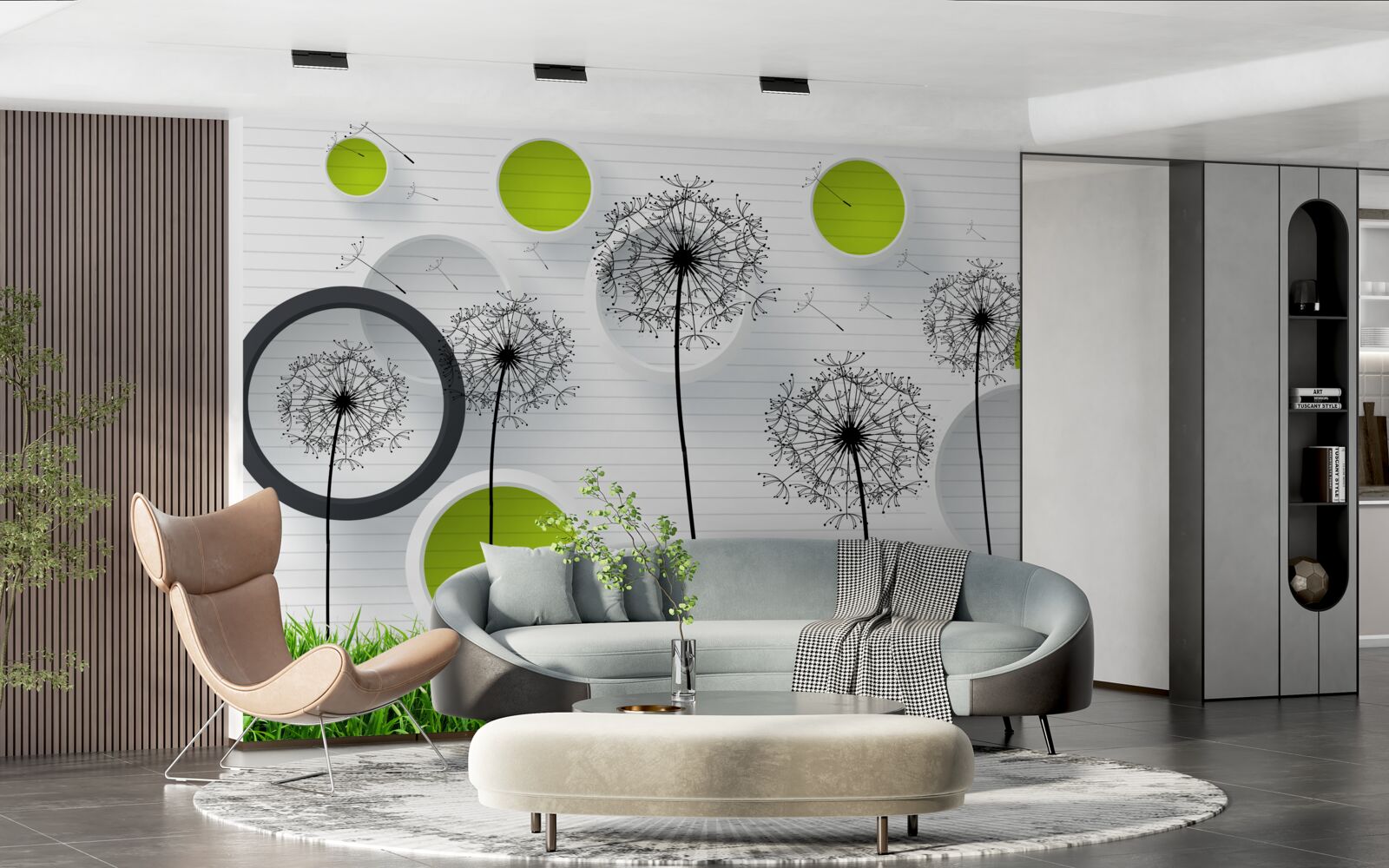 Fototapeta pasienok posiaty púpavami