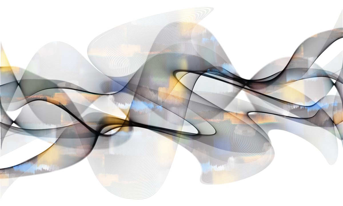 Fototapeta dymová štruktúra so zlatými prvkami