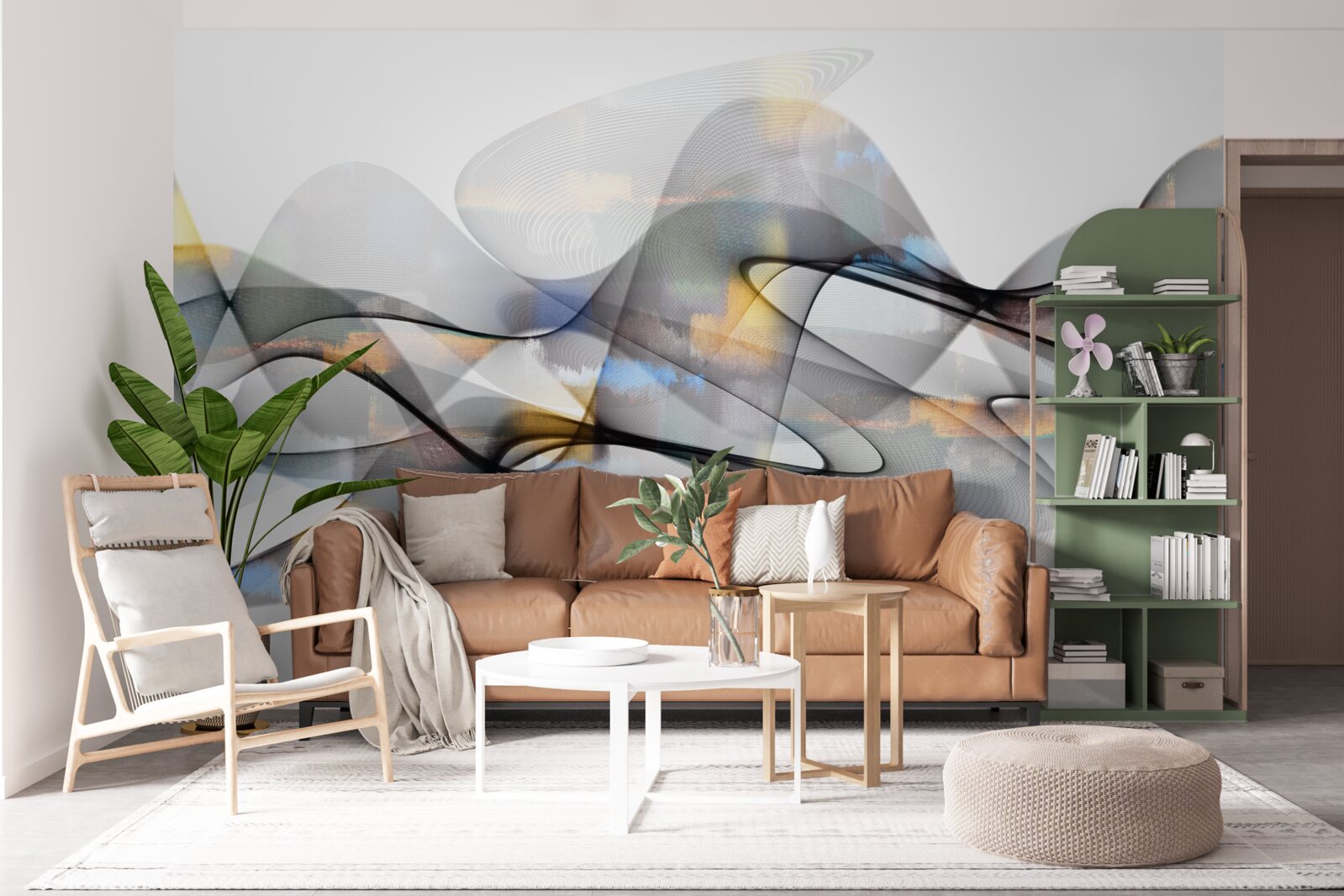 Fototapeta dymová štruktúra so zlatými prvkami