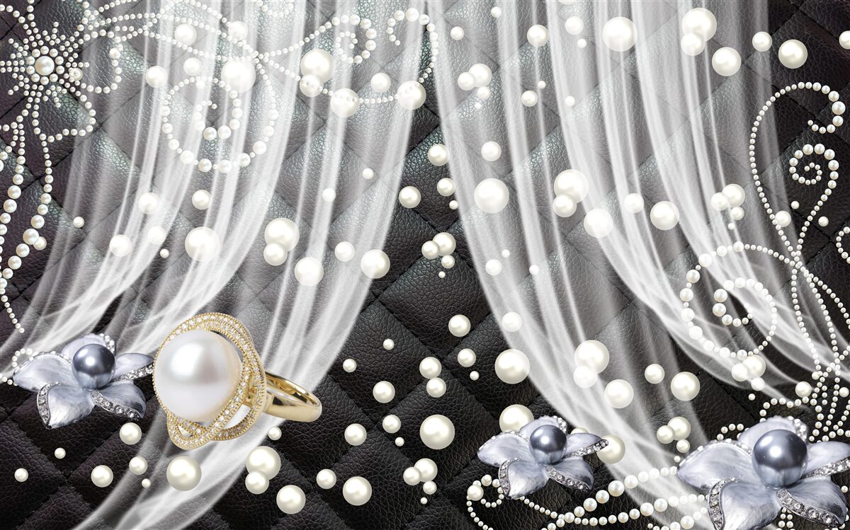 Fototapeta zlaté dekorácie a biele závesy