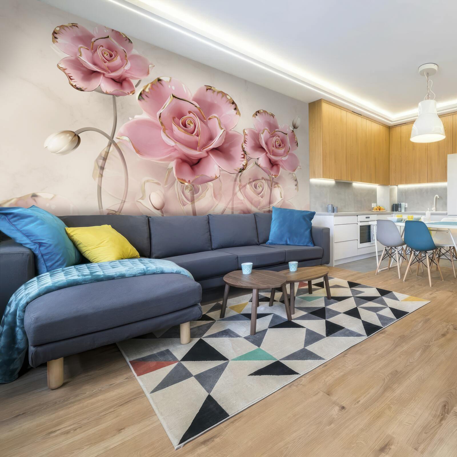 Fototapeta štýlová ružová ruža s jemnými líčkami