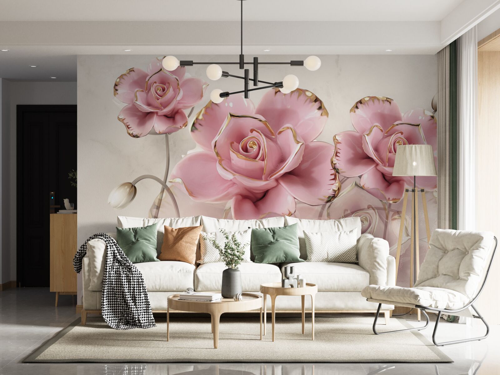 Fototapeta štýlová ružová ruža s jemnými líčkami