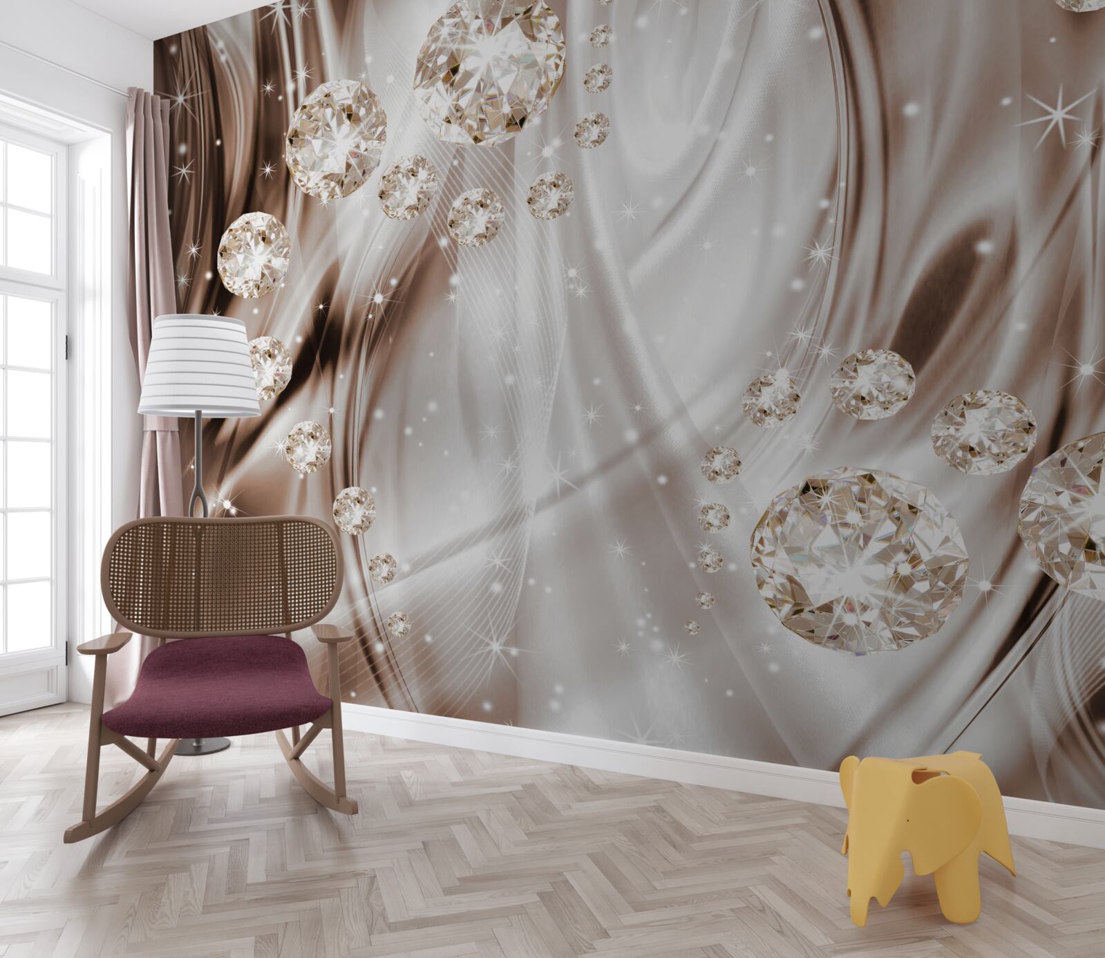 Fototapeta hnedý hodváb so zlatými doplnkami