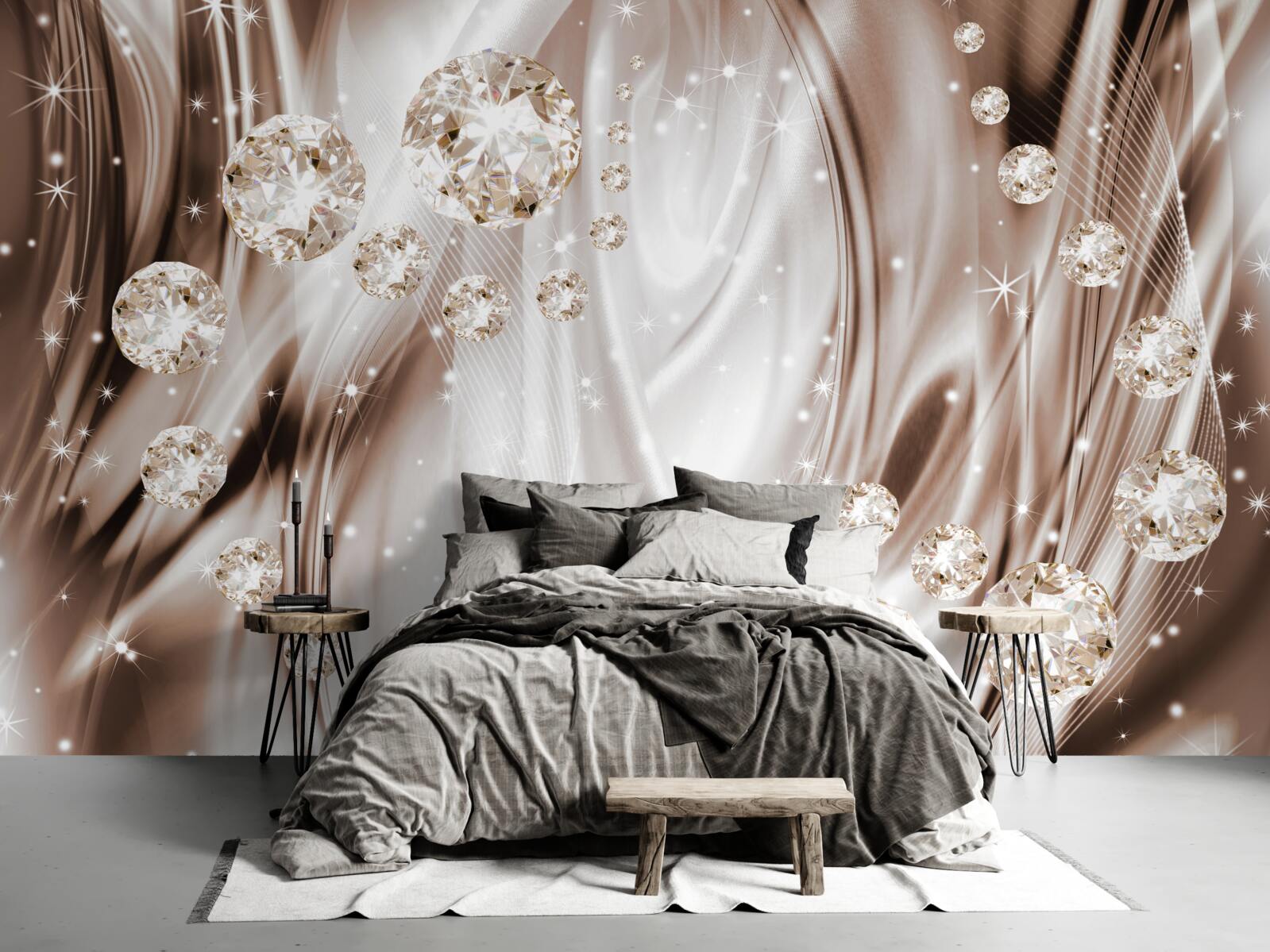 Fototapeta hnedý hodváb so zlatými doplnkami