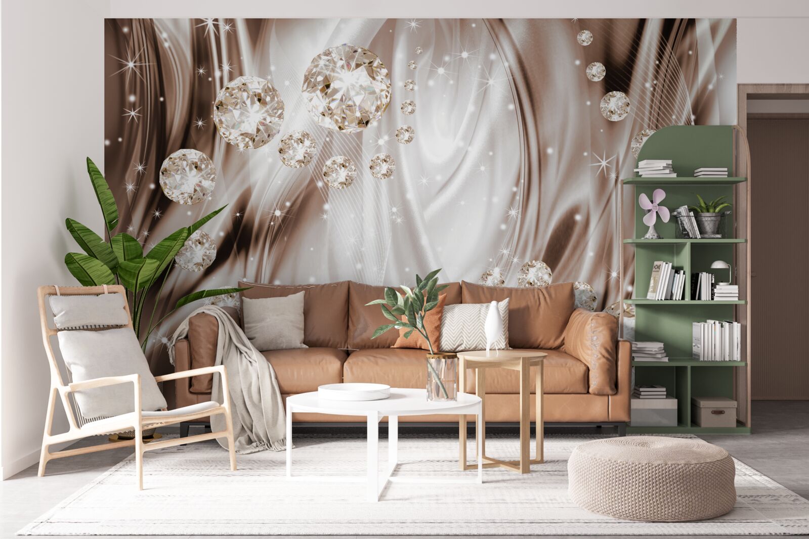 Fototapeta hnedý hodváb so zlatými doplnkami