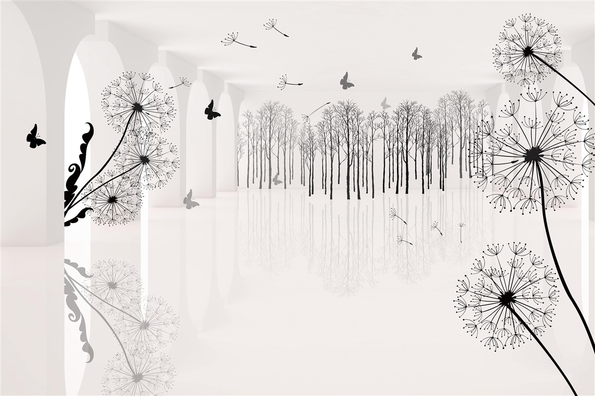 Fototapeta perspektíva púpav v tuneli