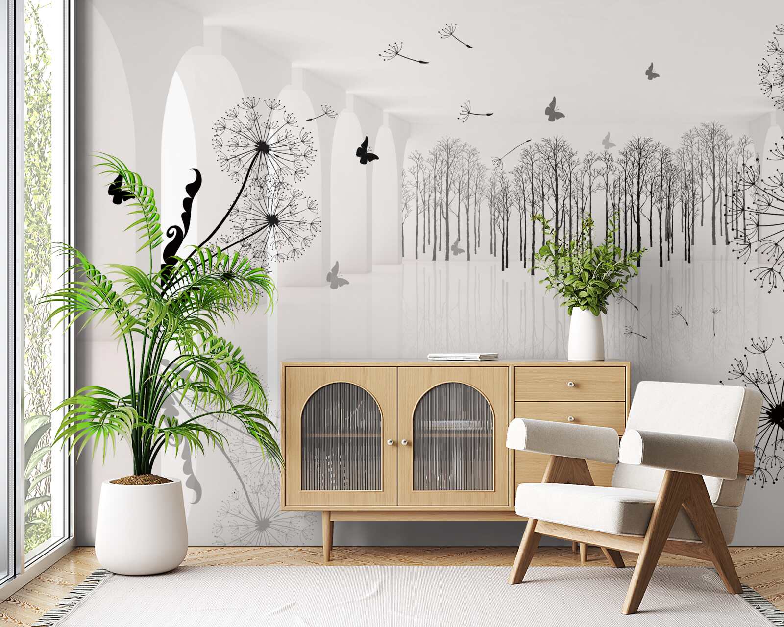 Fototapeta perspektíva púpav v tuneli