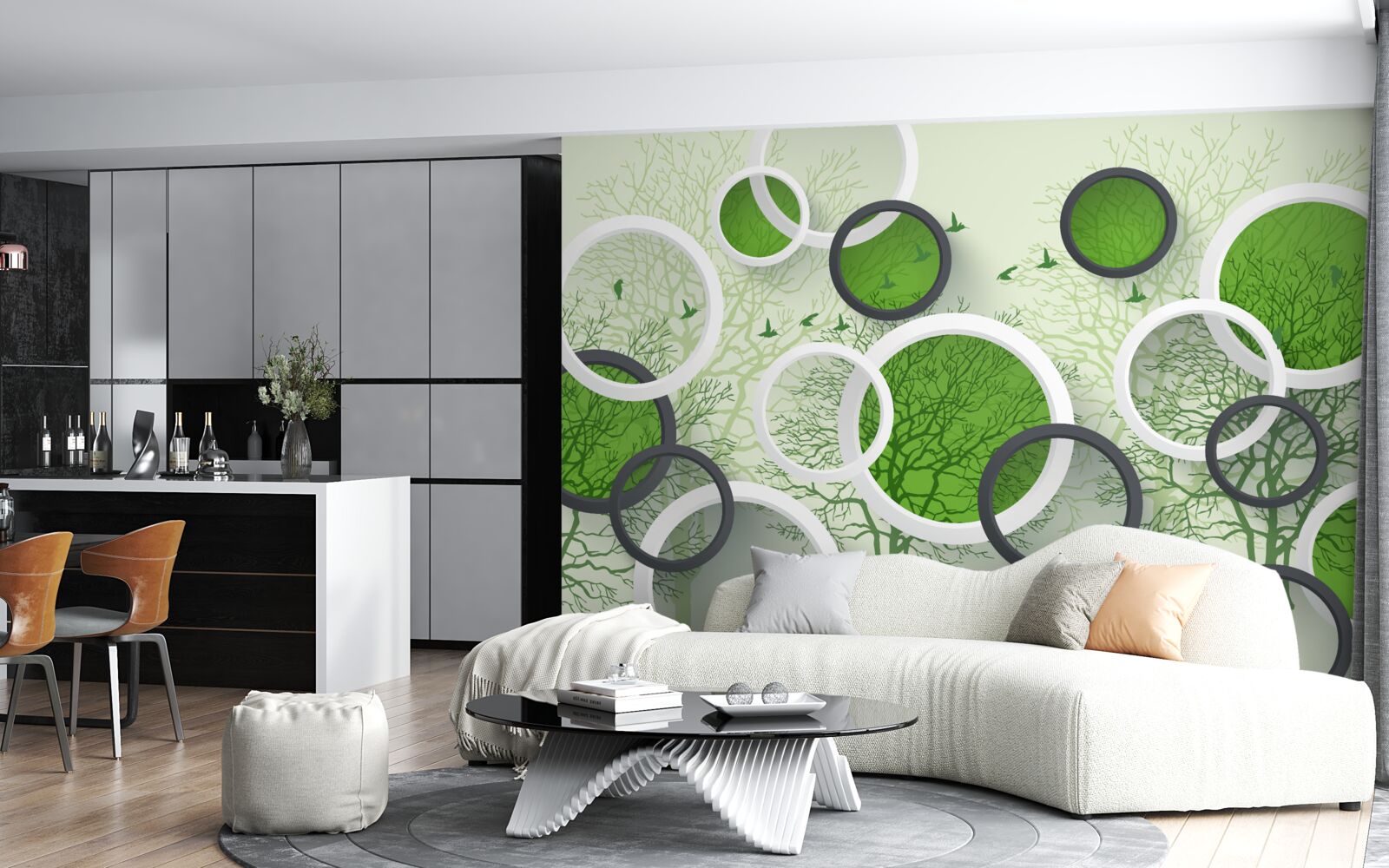 Fototapeta kolesá sú nalakované vo farbe stromov