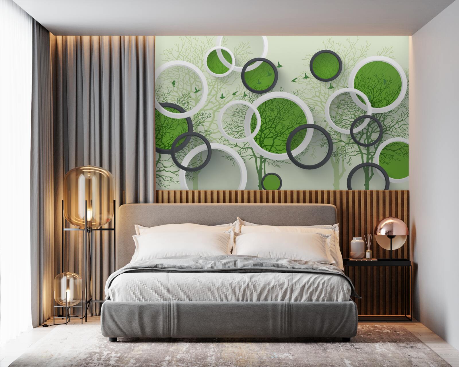 Fototapeta kolesá sú nalakované vo farbe stromov