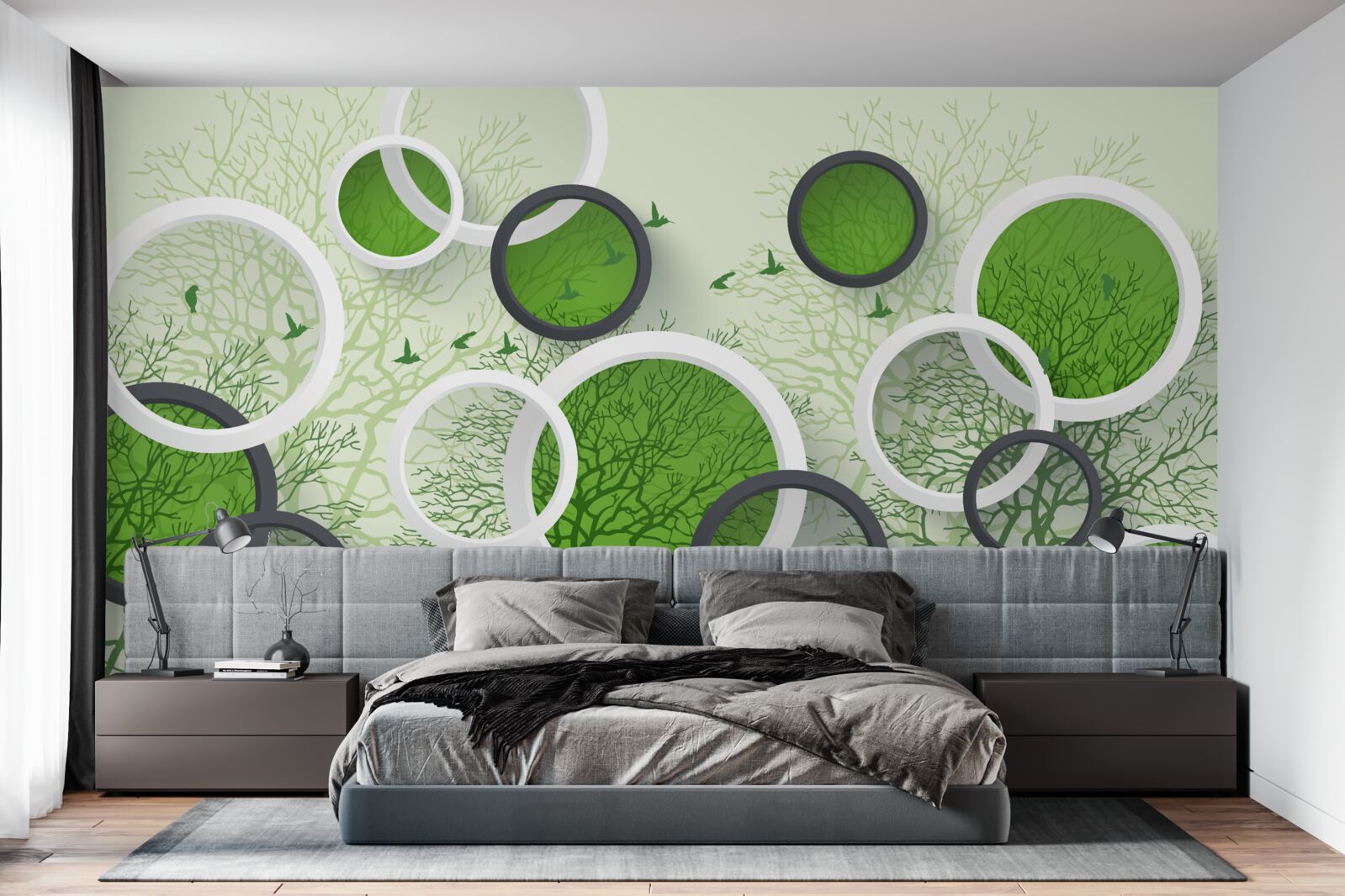 Fototapeta kolesá sú nalakované vo farbe stromov