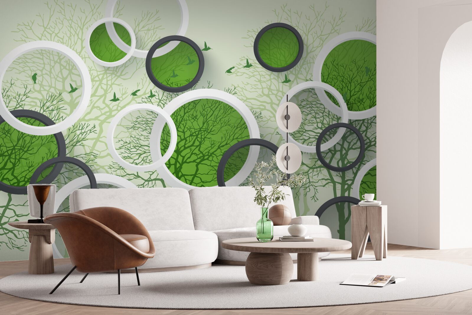 Fototapeta kolesá sú nalakované vo farbe stromov