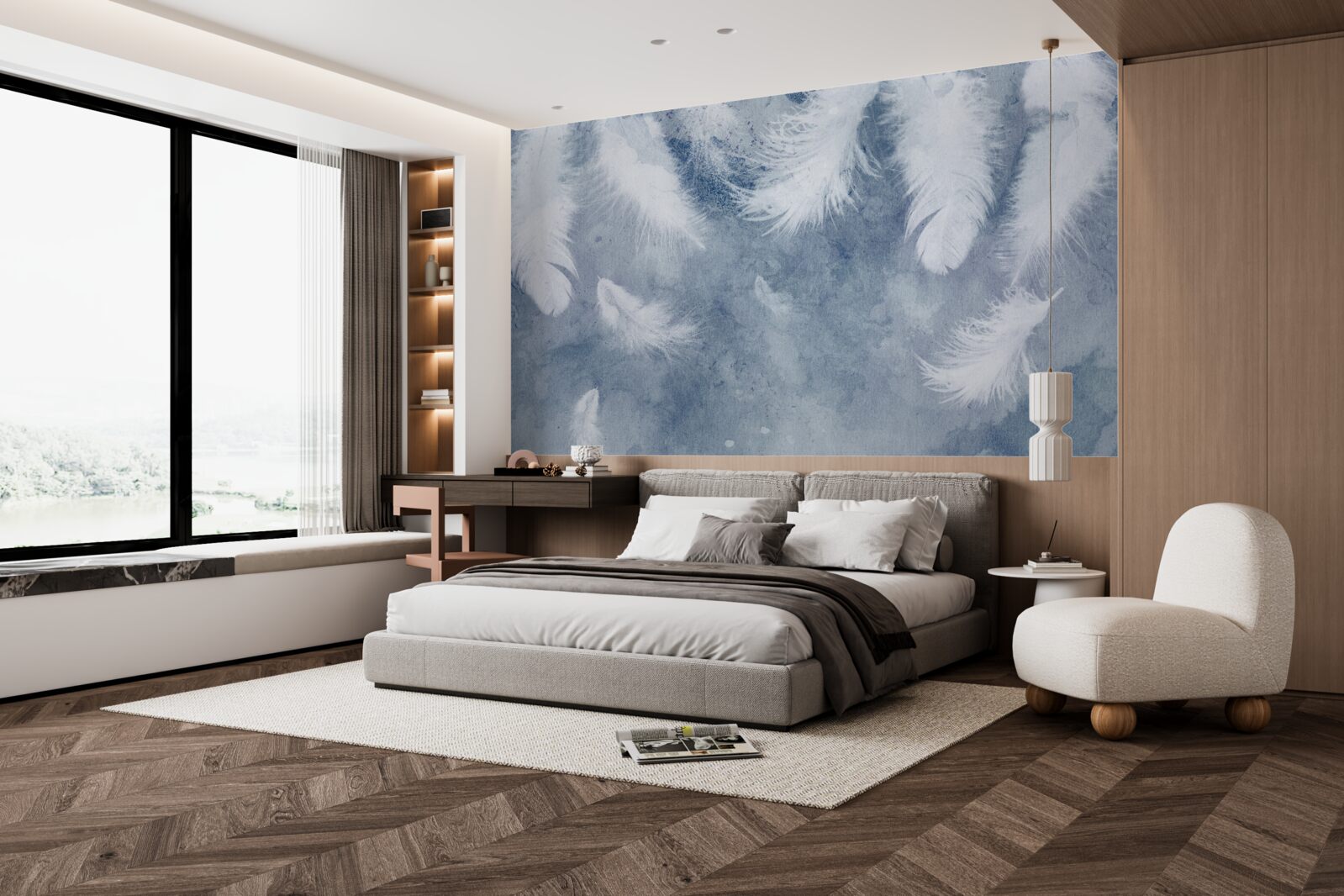 Fototapeta mäkké a voľné perie