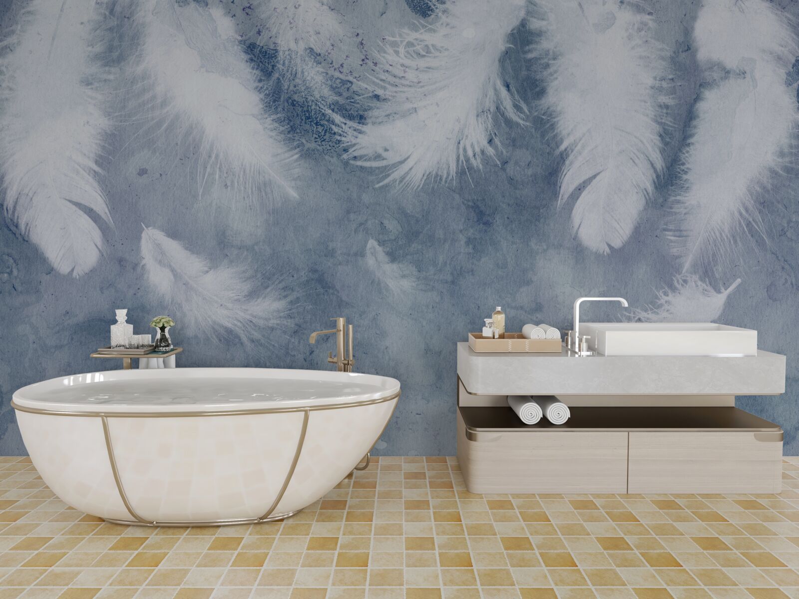 Fototapeta mäkké a voľné perie