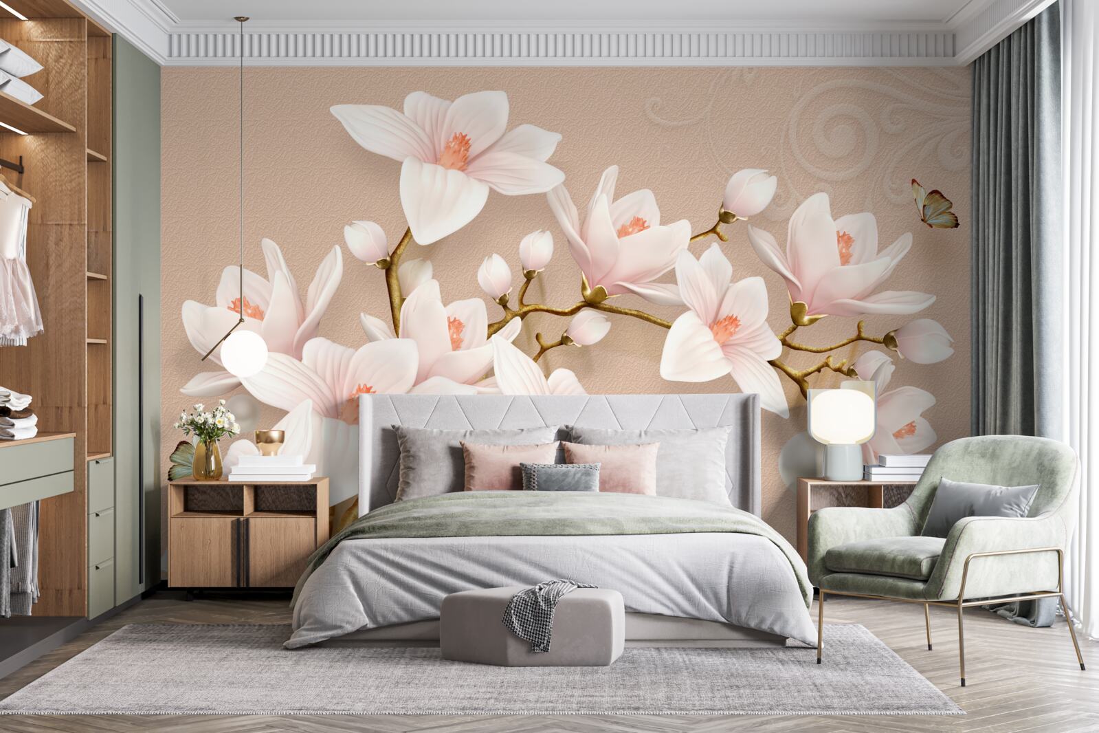 Fototapeta mäkké púčiky na ružovom základe