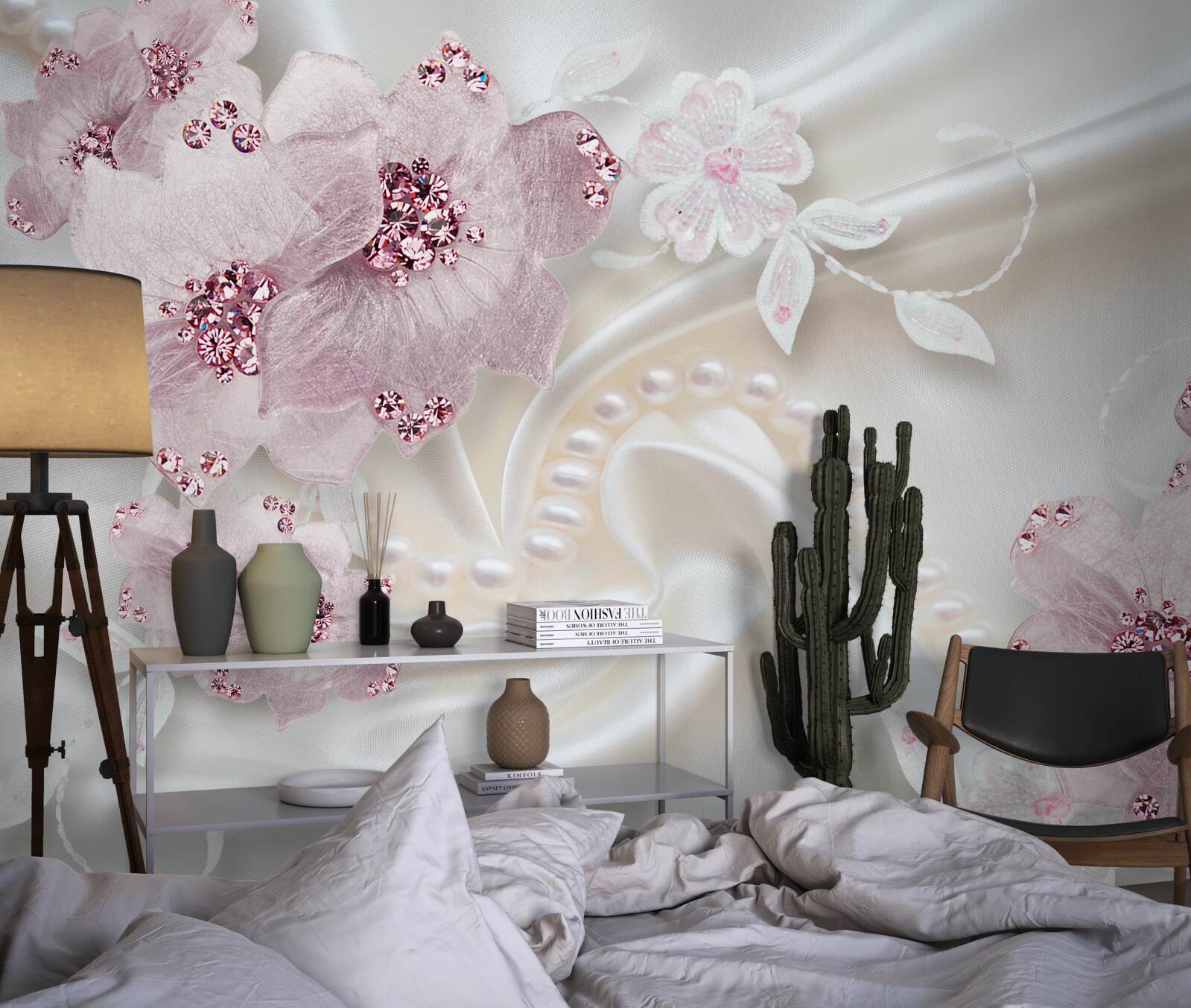 Fototapeta jemne fialové textilné blchy na hodvábe