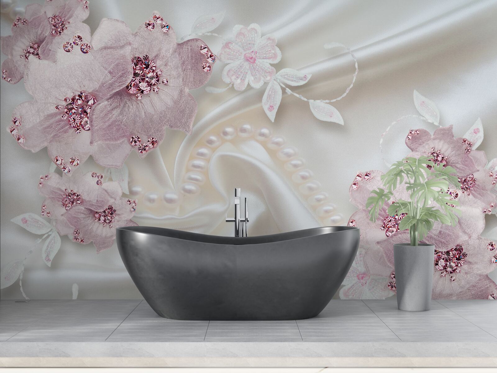 Fototapeta jemne fialové textilné blchy na hodvábe