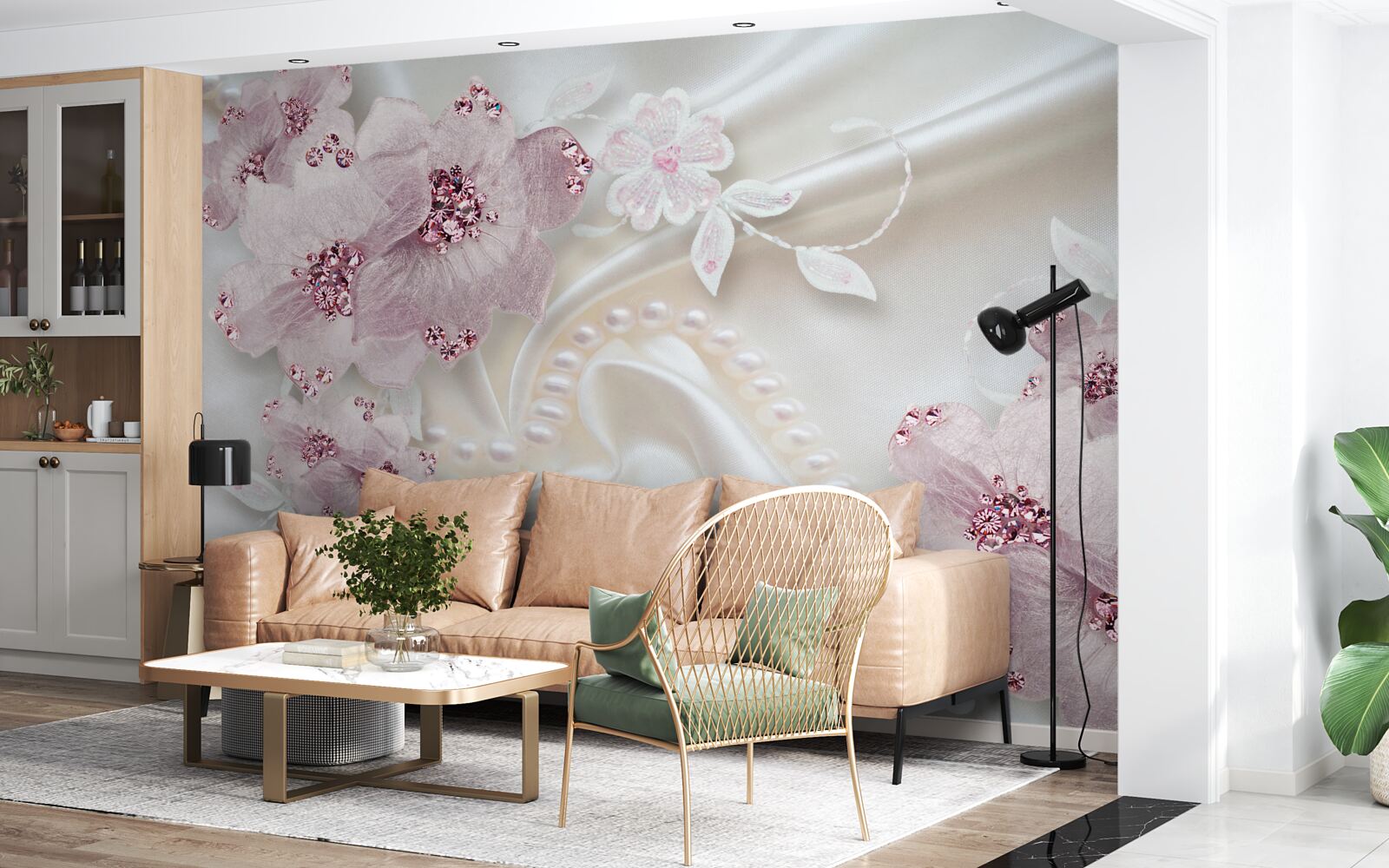 Fototapeta jemne fialové textilné blchy na hodvábe