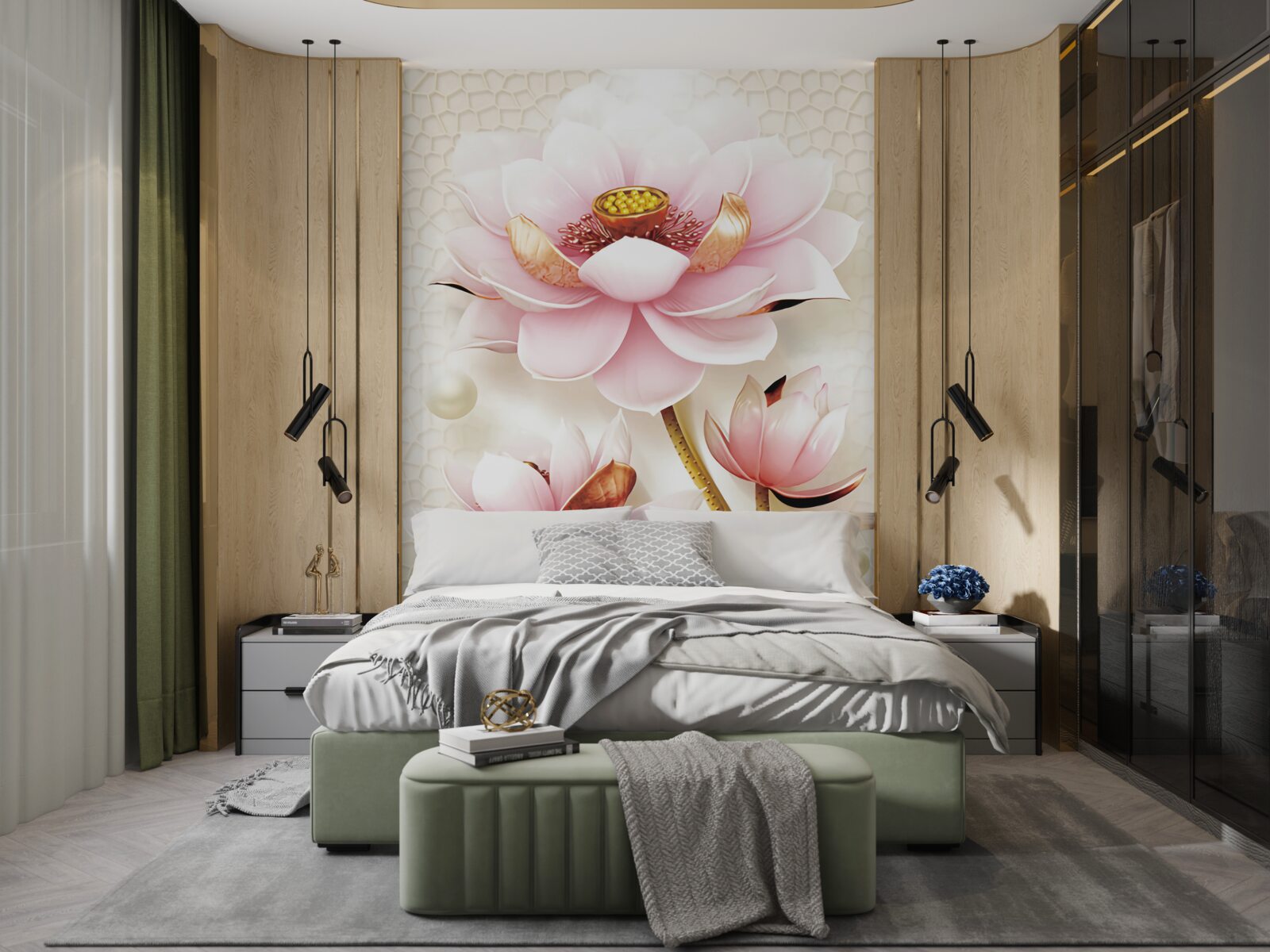 Fototapeta dve ryby v blízkosti lotosov