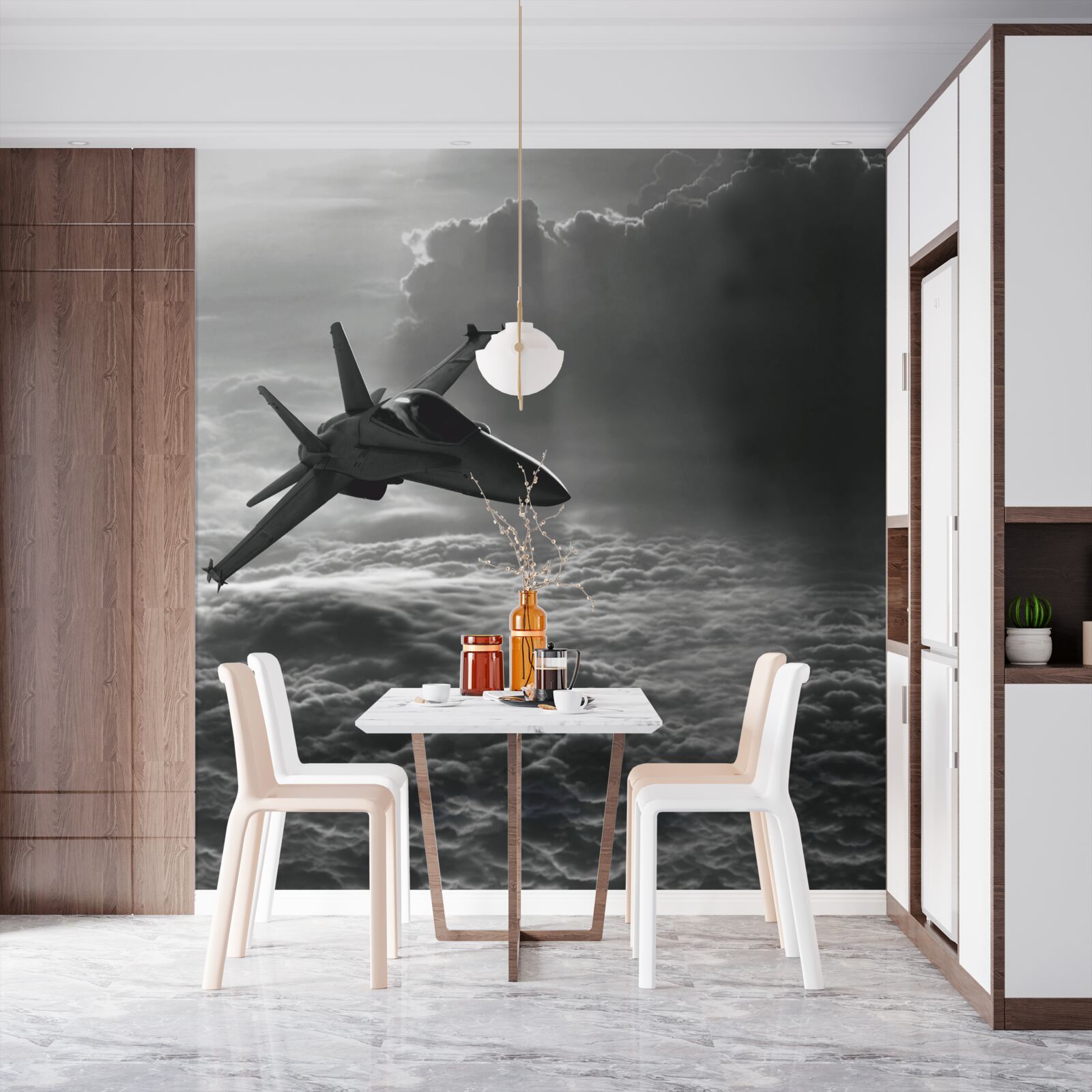 Fototapeta stíhacie lietadlo medzi oblakmi