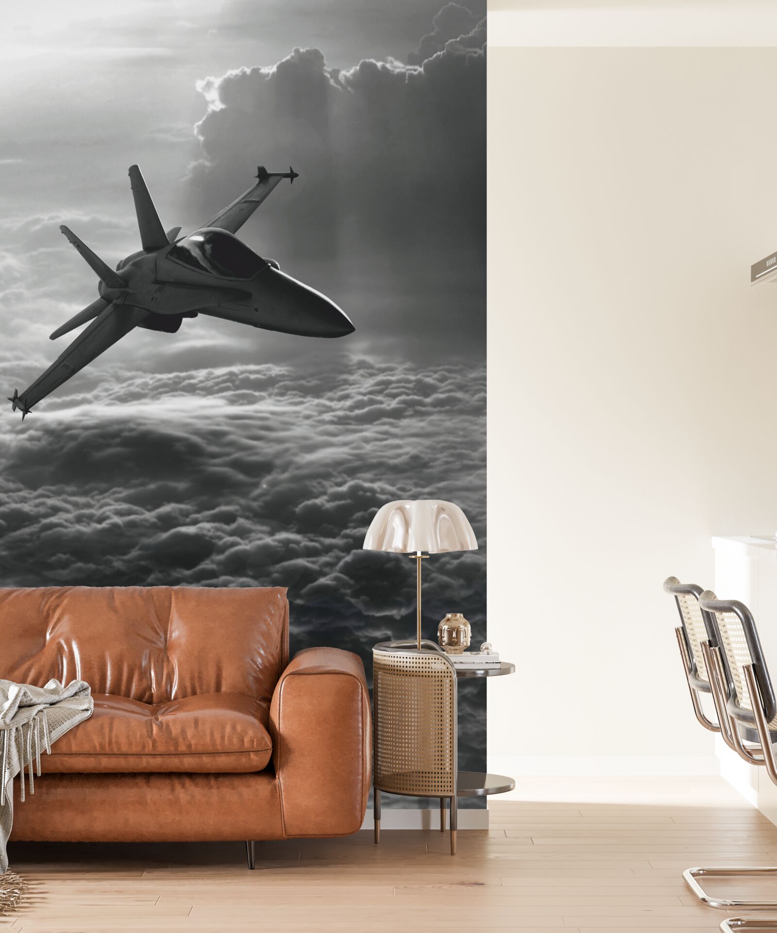 Fototapeta stíhacie lietadlo medzi oblakmi