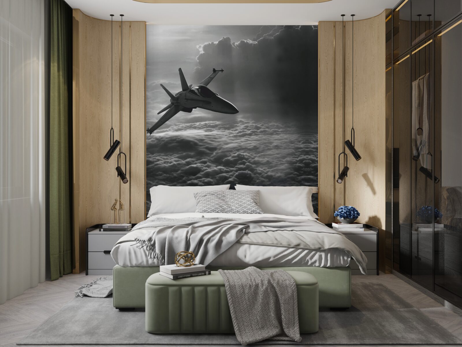 Fototapeta stíhacie lietadlo medzi oblakmi