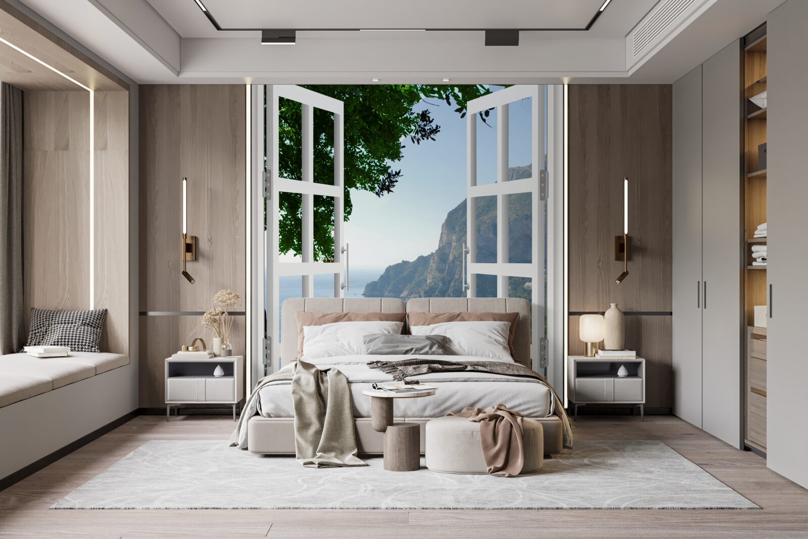 Fototapeta balkón s výhľadom na malebnú prírodu