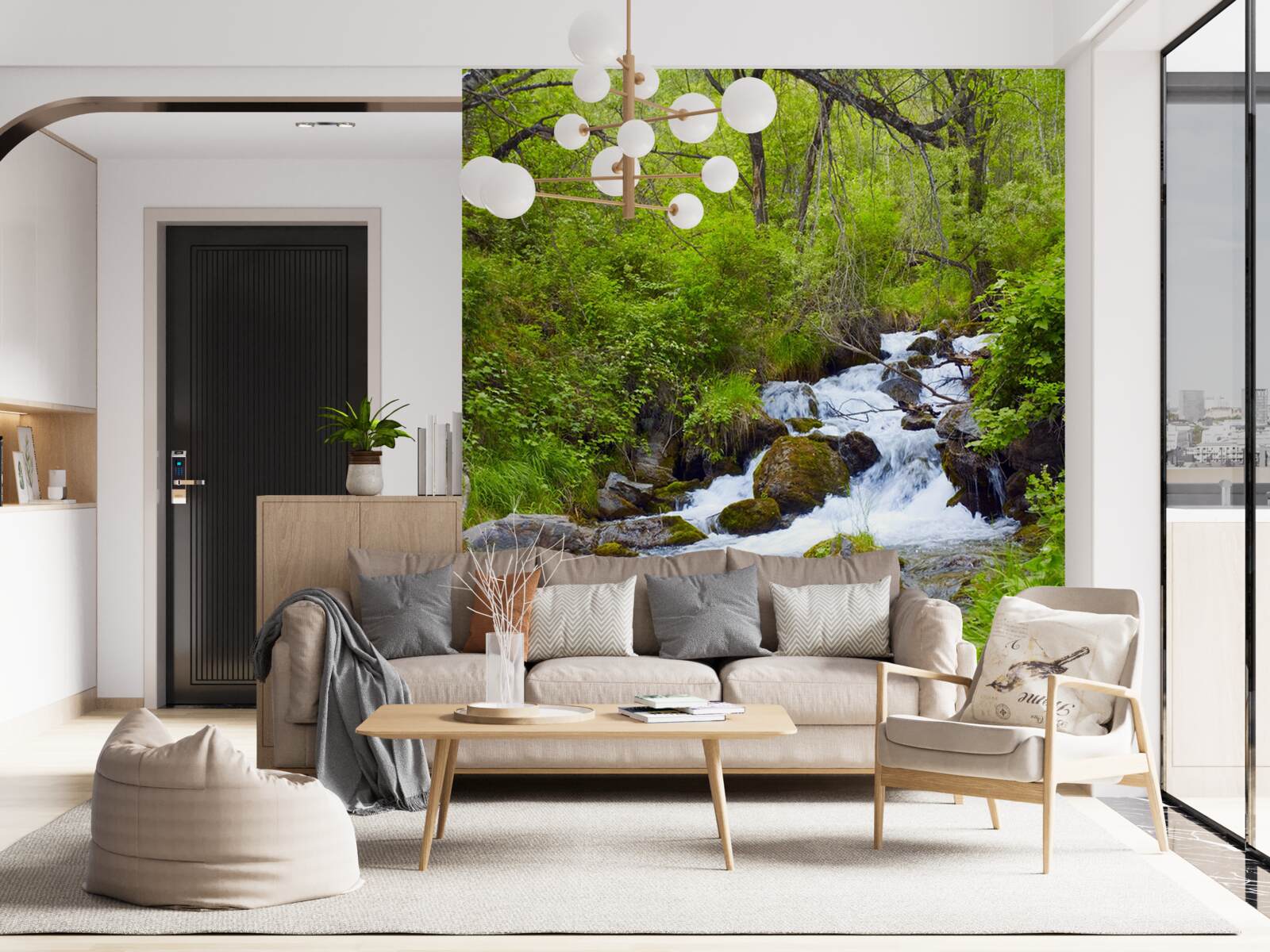 Fototapeta vodopád zúrivo tečúci uprostred lesa