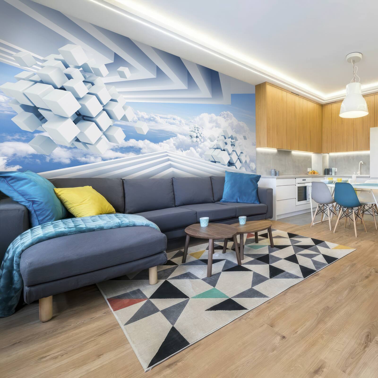 Fototapeta textúry plávajúce v modrej oblakoch