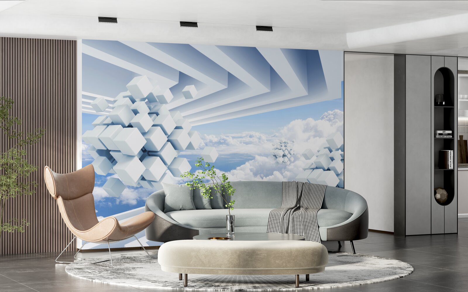 Fototapeta textúry plávajúce v modrej oblakoch