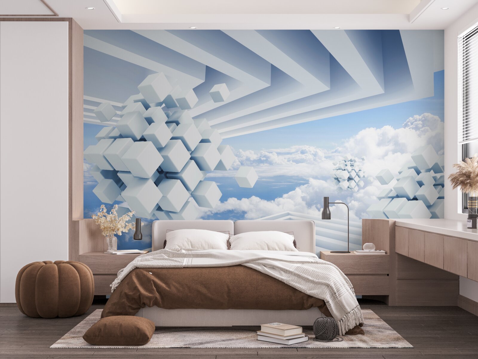 Fototapeta textúry plávajúce v modrej oblakoch