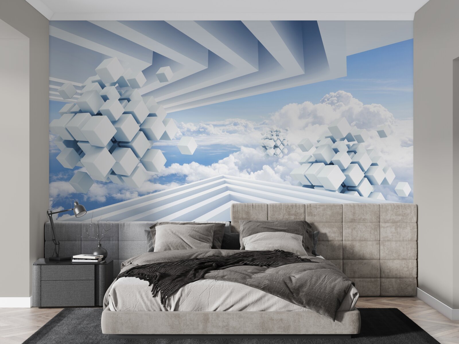 Fototapeta textúry plávajúce v modrej oblakoch