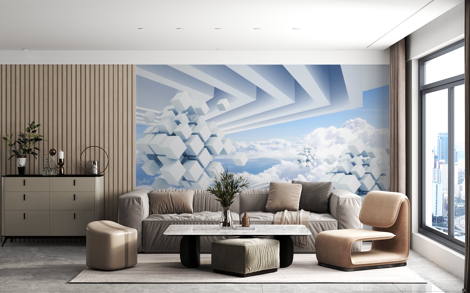 Fototapeta textúry plávajúce v modrej oblakoch