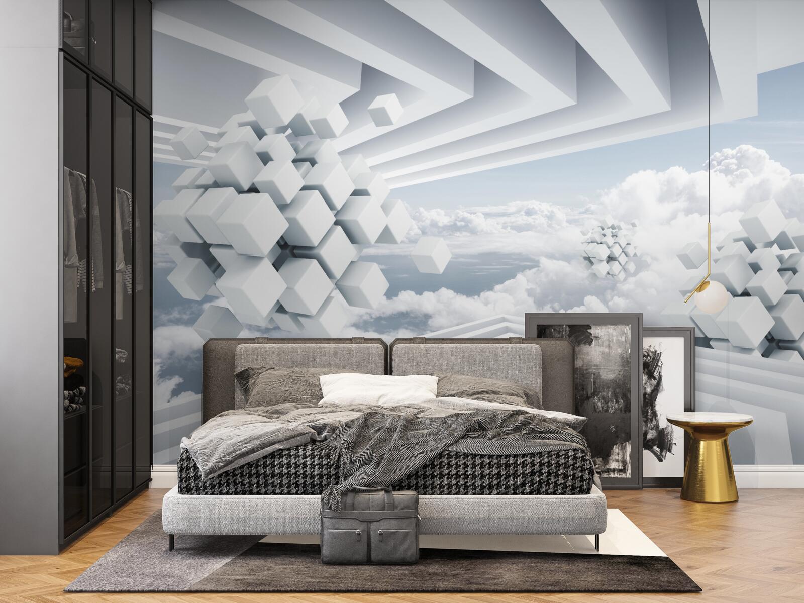 Fototapeta geometrická interpretácia modrej oblohy a krásnych bielych oblakov