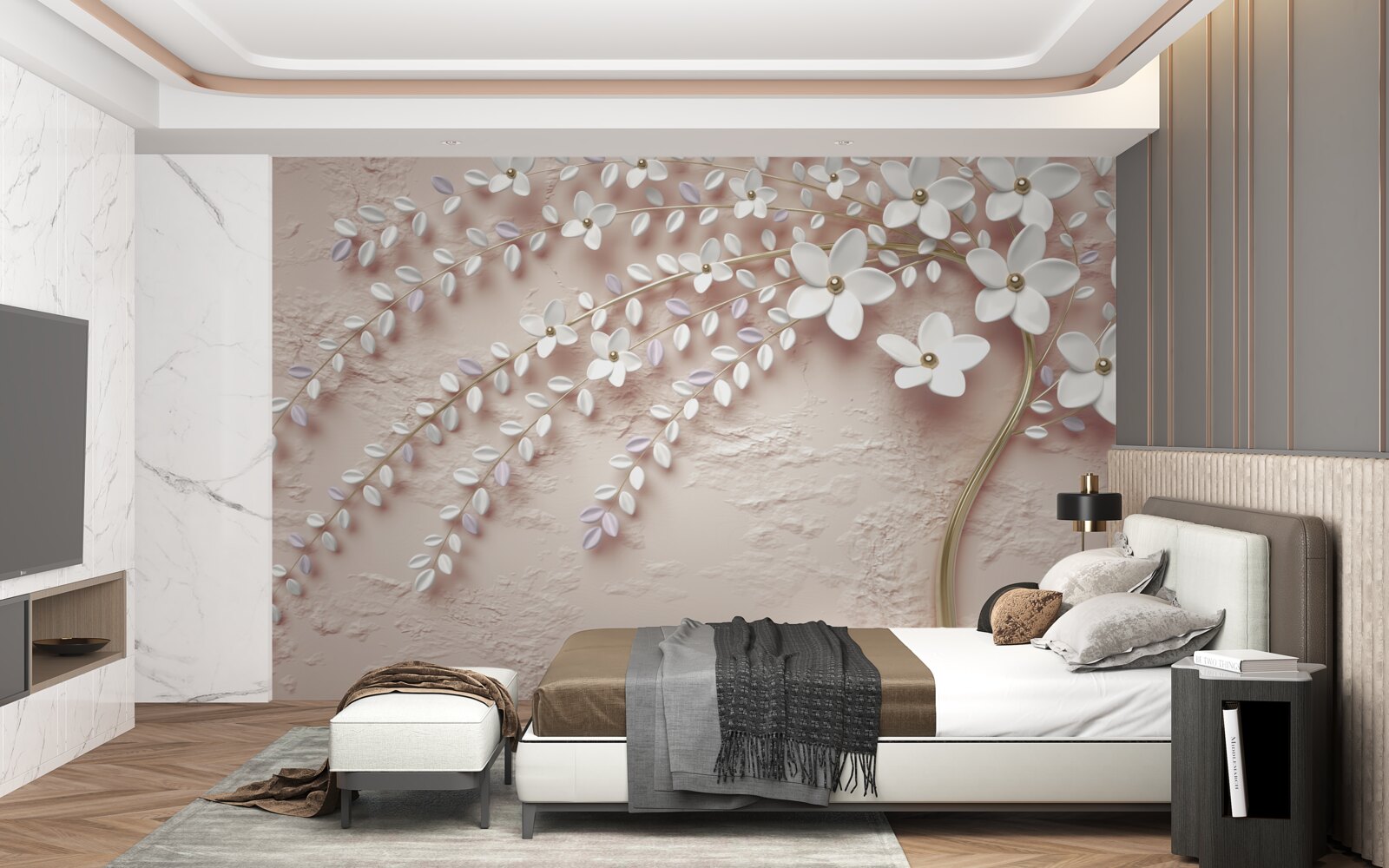 Fototapeta kvitnúci strom s malými kvetmi