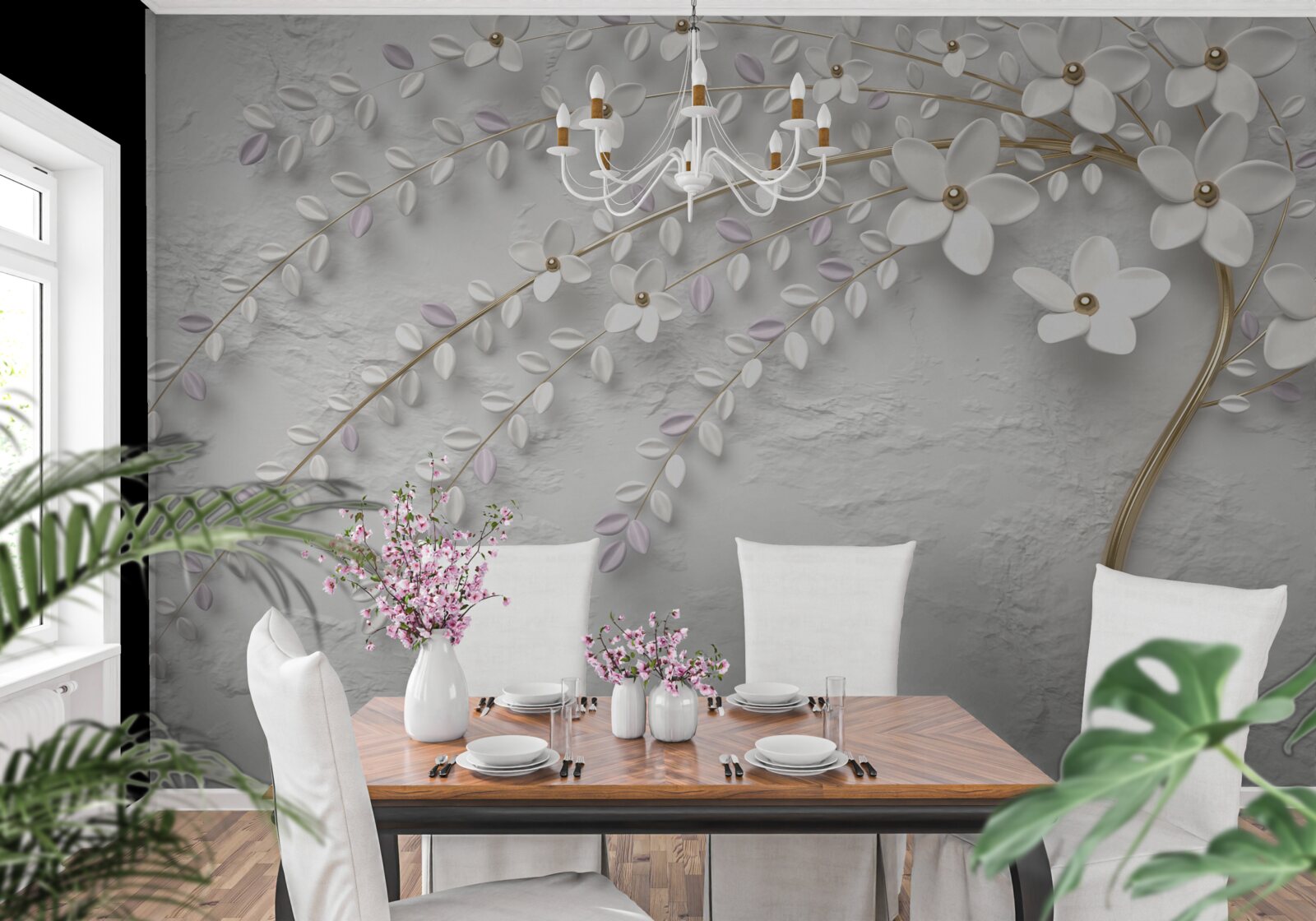 Fototapeta jarný stromček ozdobený bielymi kvetmi