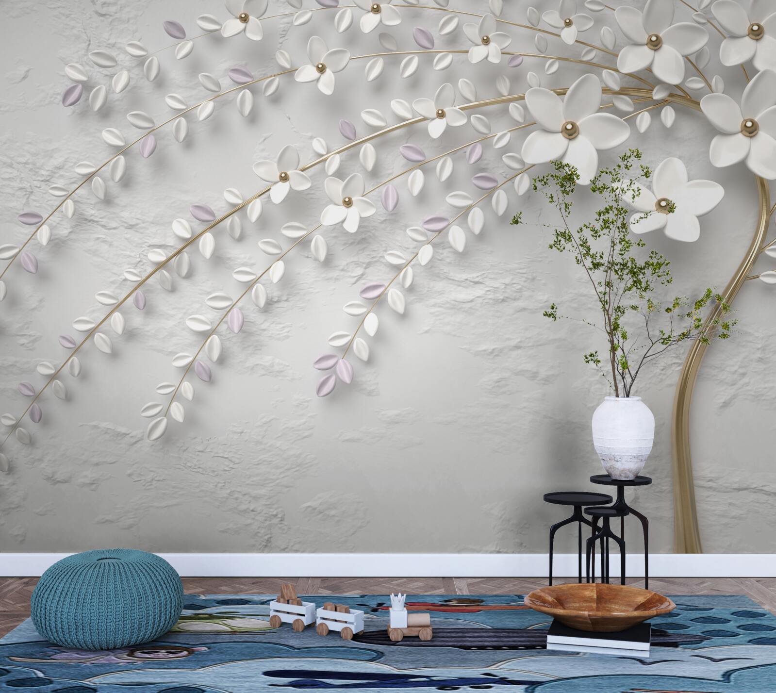 Fototapeta jarný stromček ozdobený bielymi kvetmi