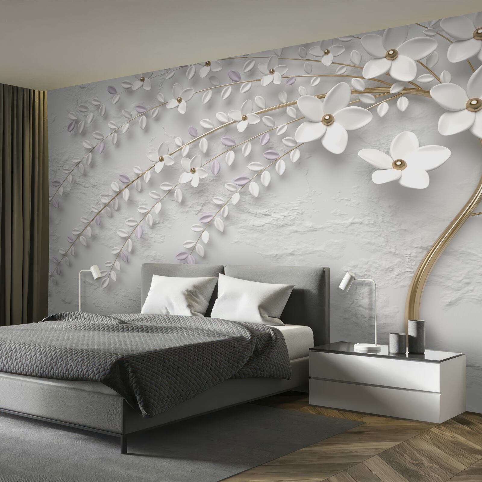 Fototapeta jarný stromček ozdobený bielymi kvetmi