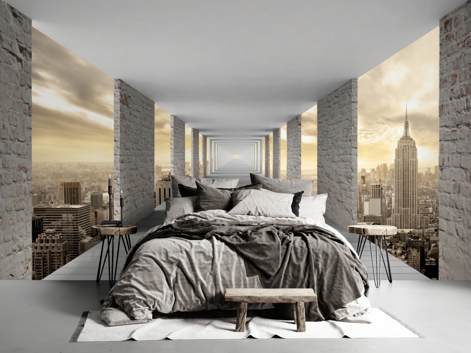 Fototapeta 3D tunel týčiaci sa nad mestom