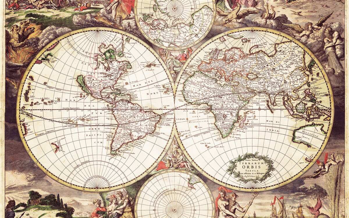 Fototapeta historické obdobie osvetlené obrazom sveta