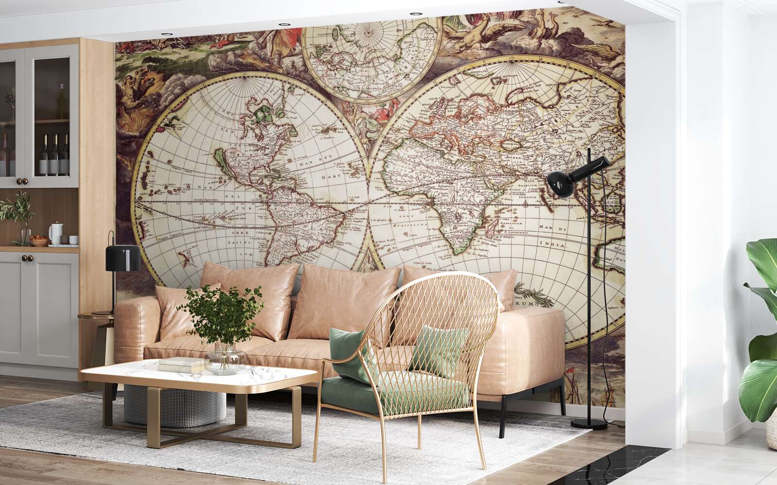 Fototapeta historické obdobie osvetlené obrazom sveta