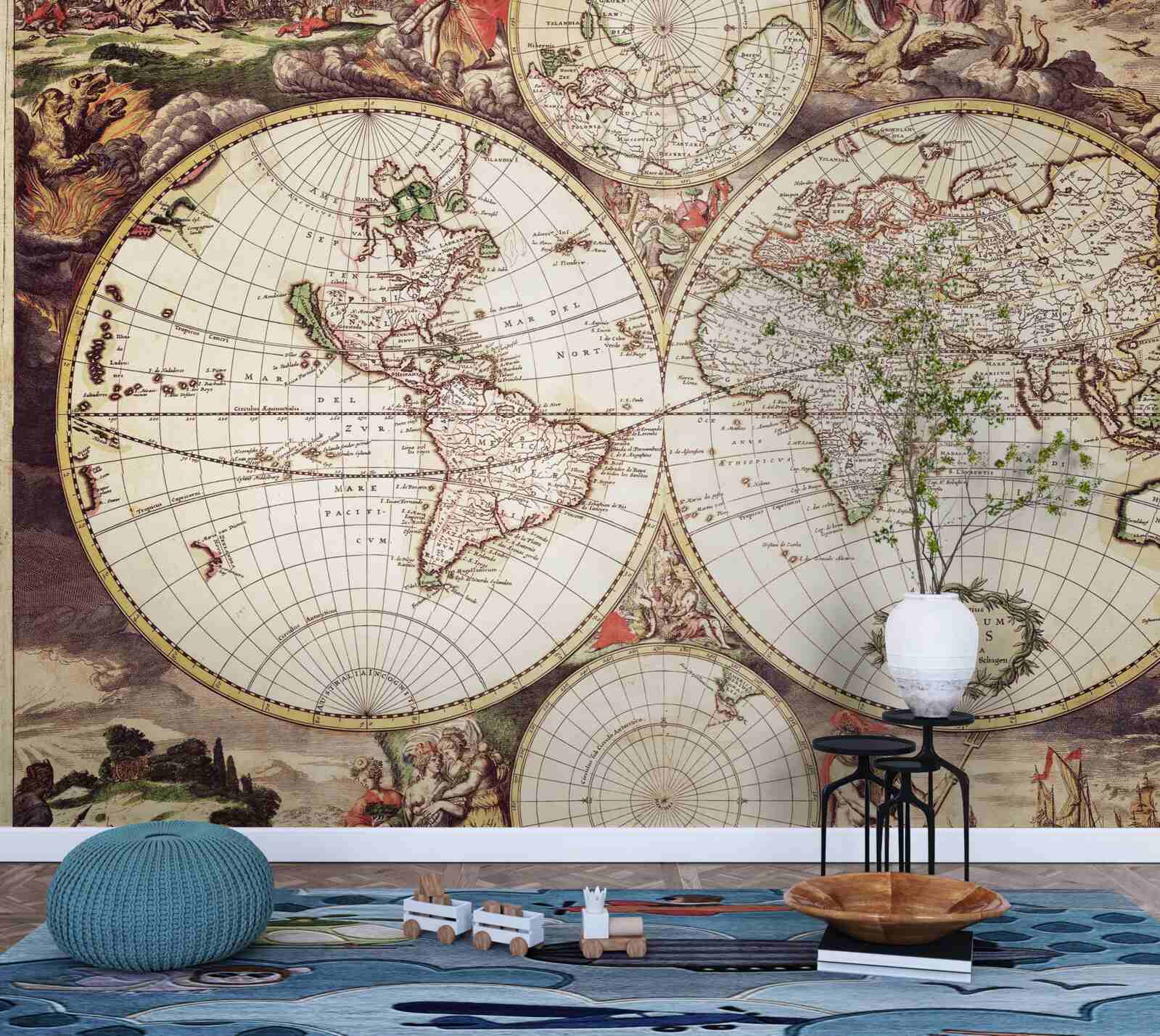 Fototapeta historické obdobie osvetlené obrazom sveta