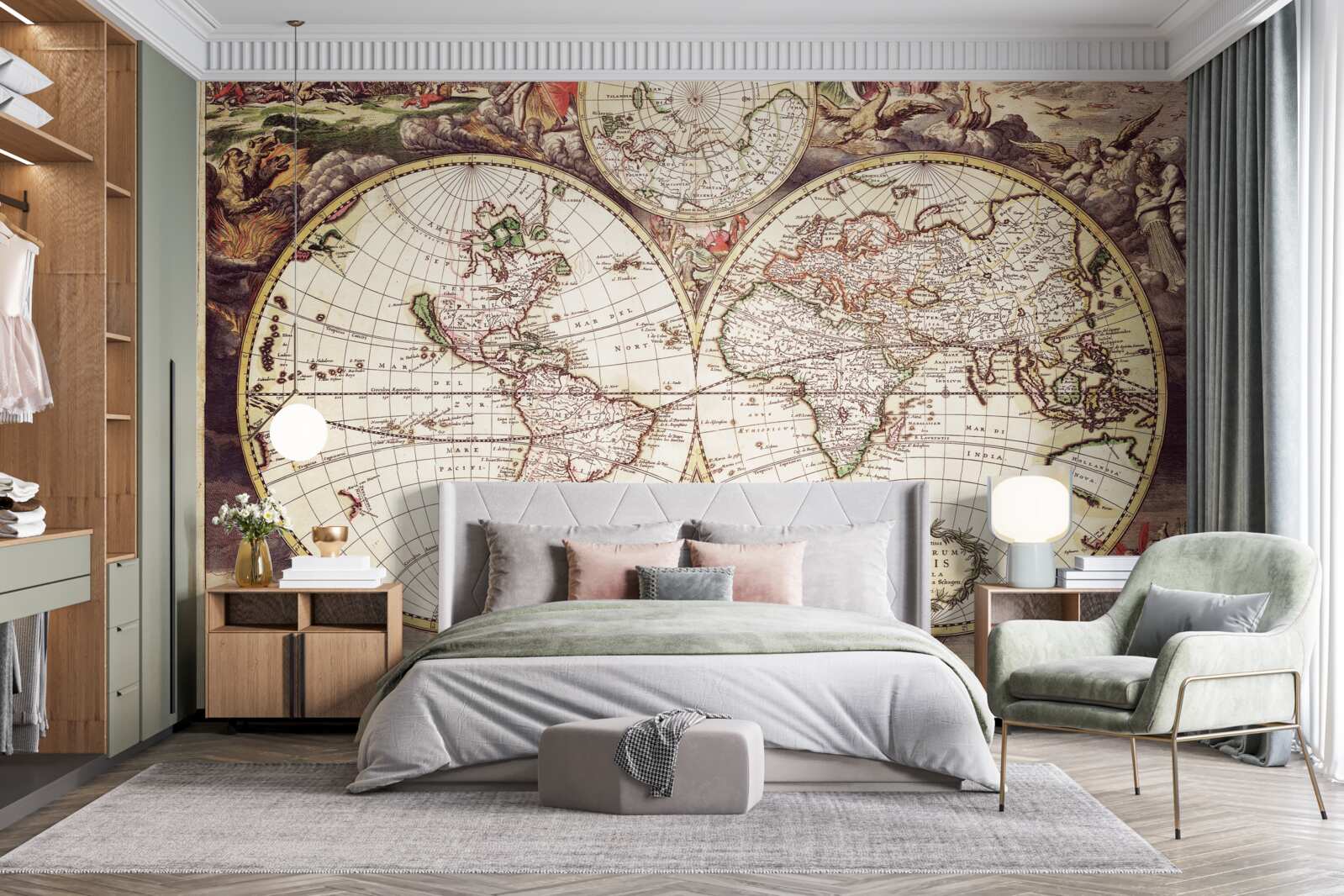 Fototapeta historické obdobie osvetlené obrazom sveta