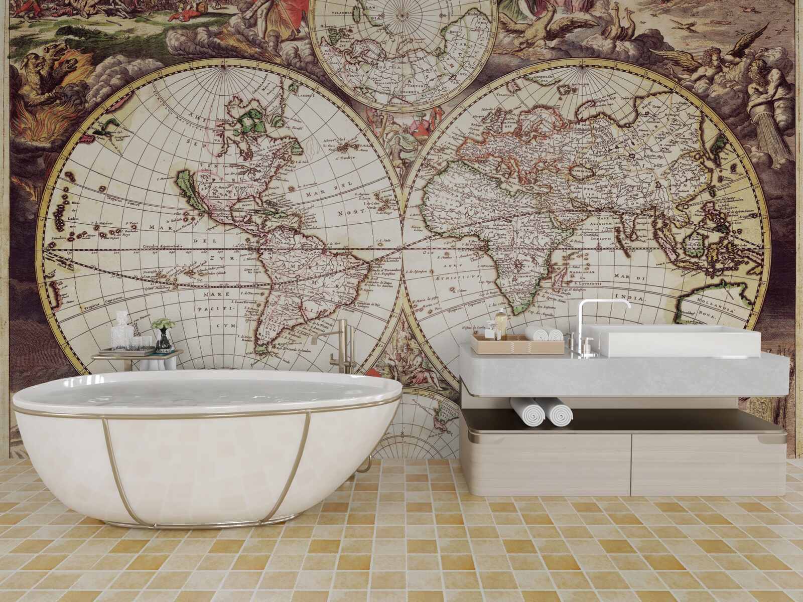 Fototapeta historické obdobie osvetlené obrazom sveta